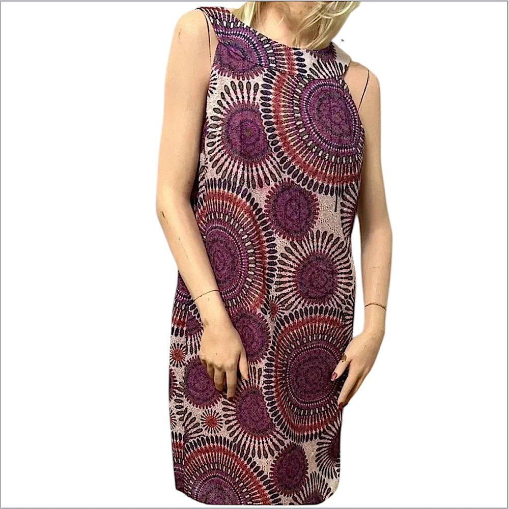 MUSE SHEATH GEOMETRIC Embroidered
SLEEVELESS MIDI DRESS Women's Size 12